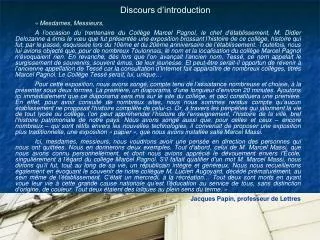 discours d introduction