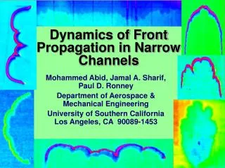 Dynamics of Front Propagation in Narrow Channels