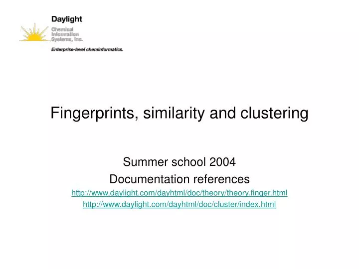 fingerprints similarity and clustering