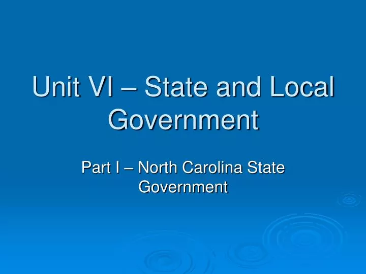 unit vi state and local government