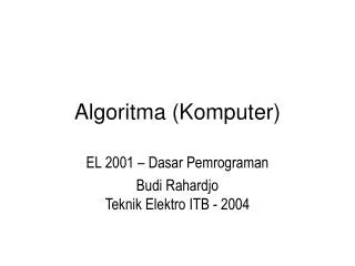 Algoritma (Komputer)