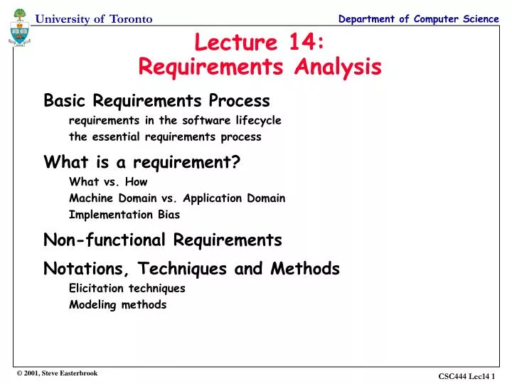 lecture 14 requirements analysis