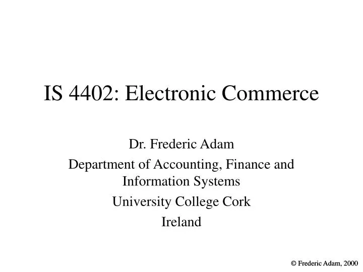 is 4402 electronic commerce