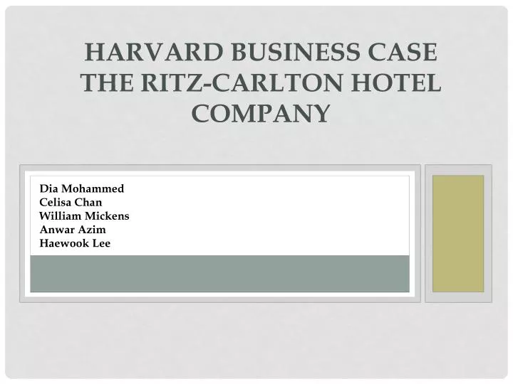 harvard business case the ritz carlton hotel company