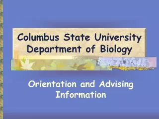 Columbus State University Department of Biology