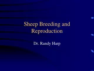 Sheep Breeding and Reproduction
