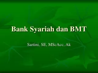 Bank Syariah dan BMT