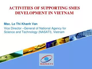 ACTIVITIES OF SUPPORTING SMES DEVELOPMENT IN VIETNAM