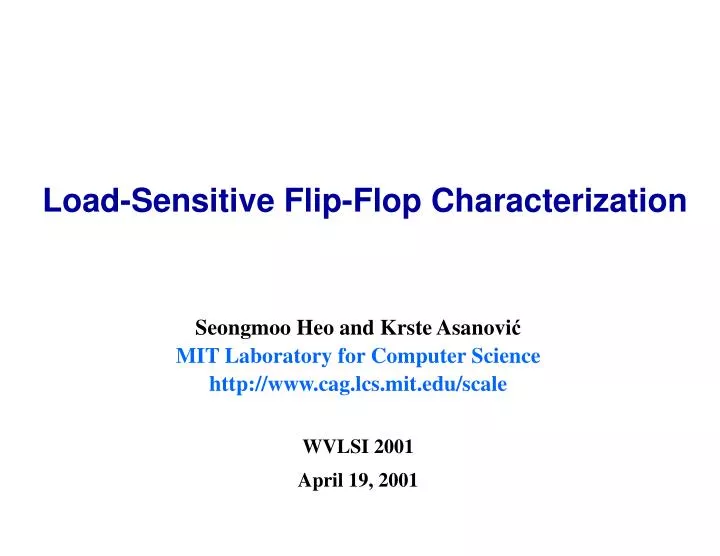 load sensitive flip flop characterization