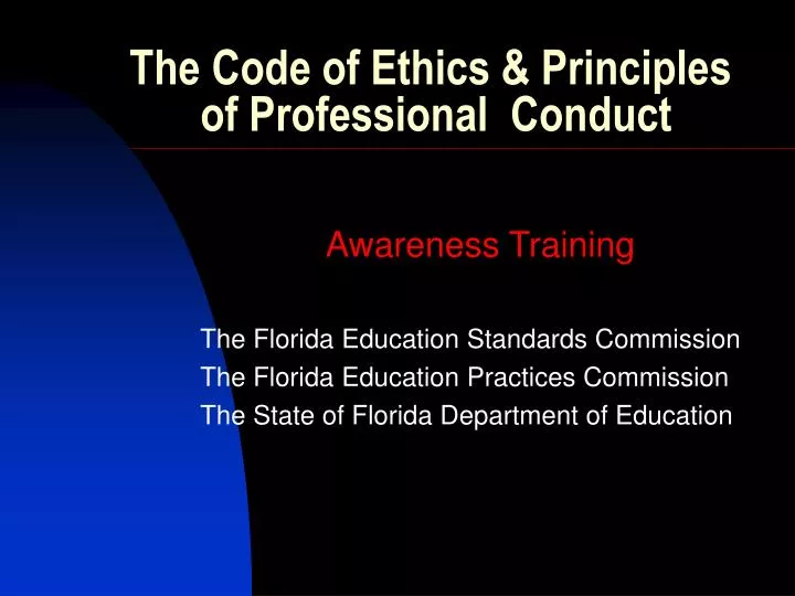 the code of ethics principles of professional conduct