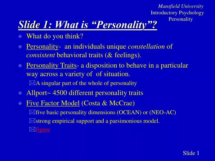 slide 1 what is personality