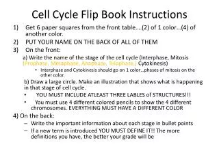 Cell Cycle Flip B ook I nstructions
