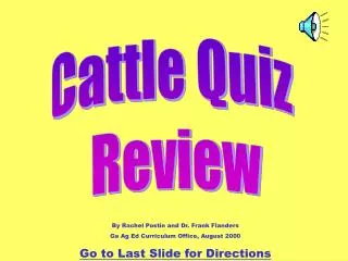 Cattle Quiz Review