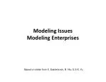 Modeling Issues Modeling Enterprises