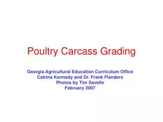 Poultry Carcass Grading