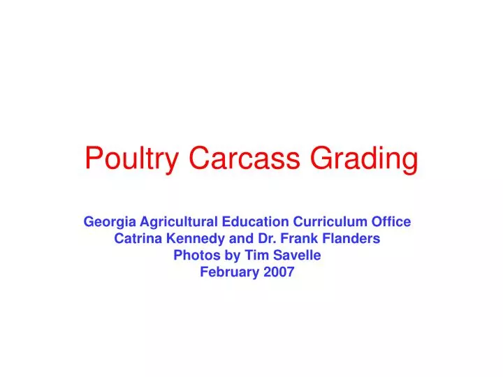 poultry carcass grading