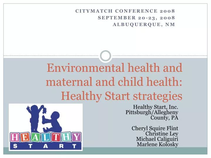 environmental health and maternal and child health healthy start strategies