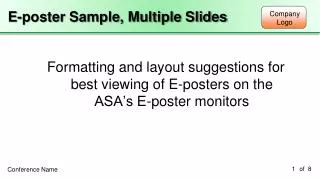 E-poster Sample, Multiple Slides