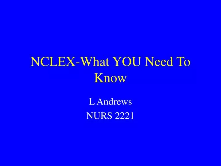 nclex what you need to know