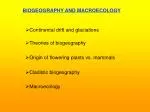 BIOGEOGRAPHY AND MACROECOLOGY - slide 1