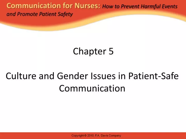 chapter 5 culture and gender issues in patient safe communication