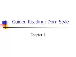 guided reading dorn style