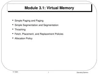 Module 3.1: Virtual Memory