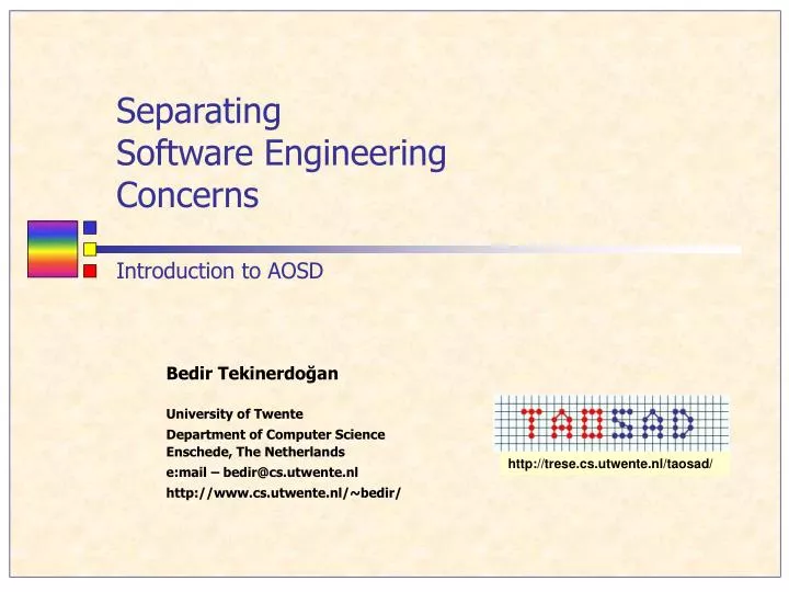 separating software engineering concerns introduction to aosd