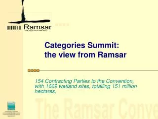 Categories Summit: the view from Ramsar