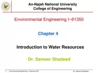 Environmental Engineering I−61350