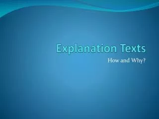 Explanation Texts