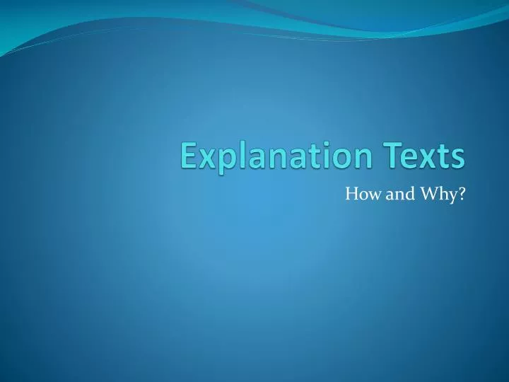explanation texts