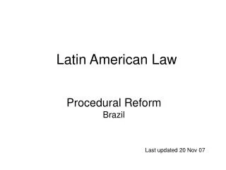 Procedural Reform Brazil