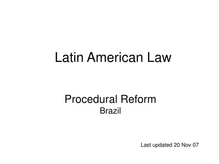 procedural reform brazil