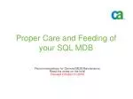 Proper Care and Feeding of your SQL MDB - slide 1