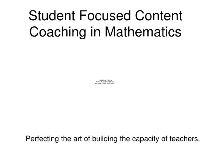 student focused content coaching in mathematics