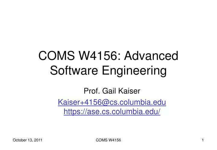 coms w4156 advanced software engineering