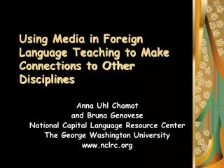 Using Media in Foreign Language Teaching to Make Connections to Other Disciplines