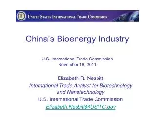 China’s Bioenergy Industry