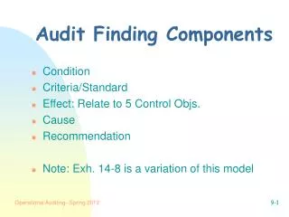 Audit Finding Components