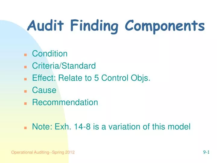audit finding components