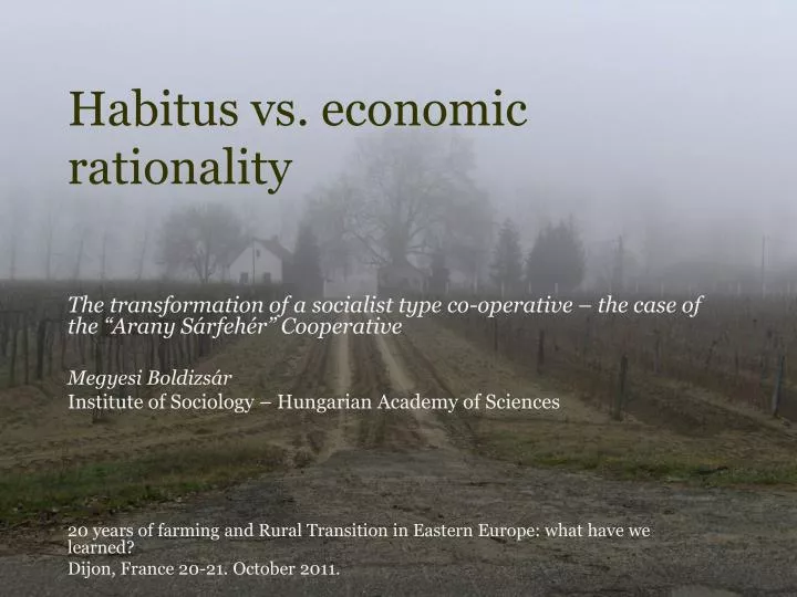 habitus vs economic rationality