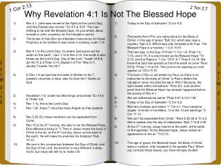 Why Revelation 4:1 Is Not The Blessed Hope