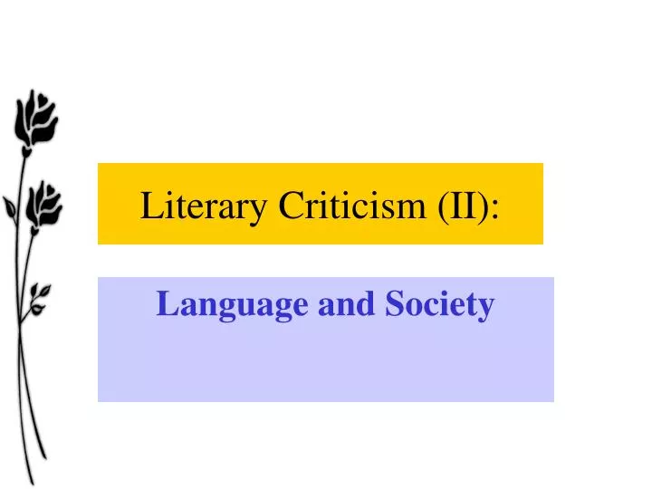 literary criticism ii