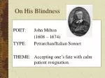 On His Blindness - slide 1