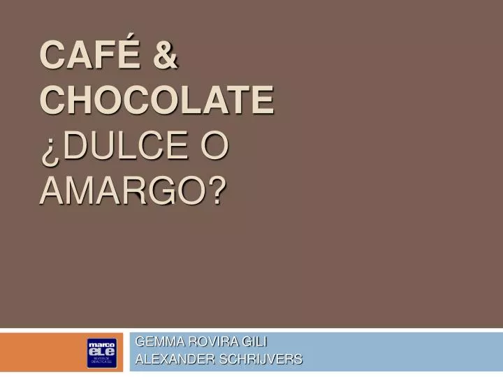 caf chocolate dulce o amargo