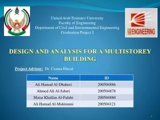 DESIGN AND ANALYSIS FOR A MULTISTOREY BUILDING