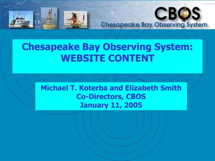 chesapeake bay observing system website content