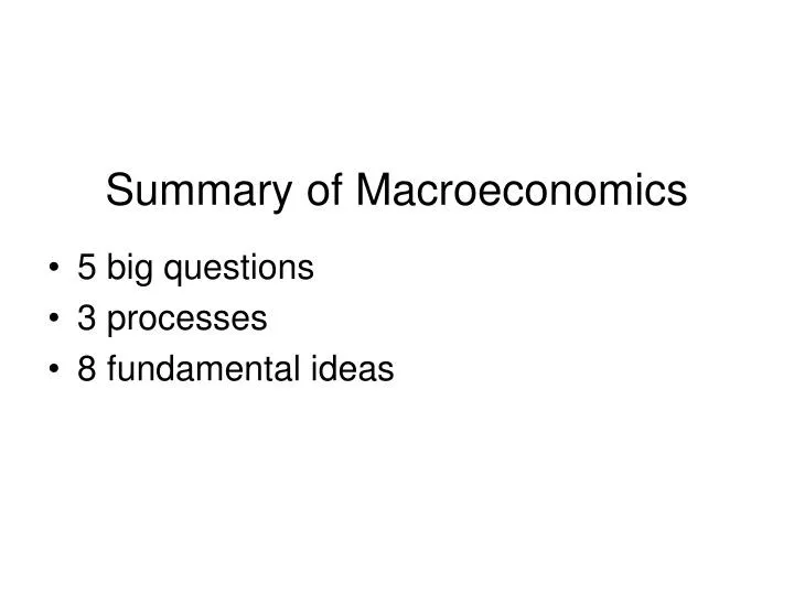 summary of macroeconomics