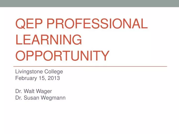 qep professional learning opportunity